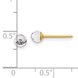 Inverness 14K Polished 4mm Crystal Faceted Ball Post Earrings