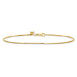 14K Polished Adjustable Box Chain Anklet