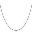 14K White Gold 1.1mm Sparkle Round Box Chain