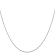 14K White Gold .8mm D/C Round Wheat Chain