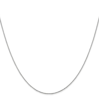 14K White Gold .8mm D/C Round Wheat Chain