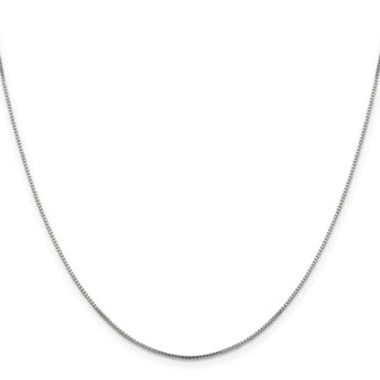 14K White Gold 1mm Sparkle Octagonal Box Chain