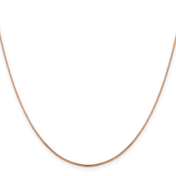 14K Rose Gold 1mm Sparkle Octagonal Box Chain