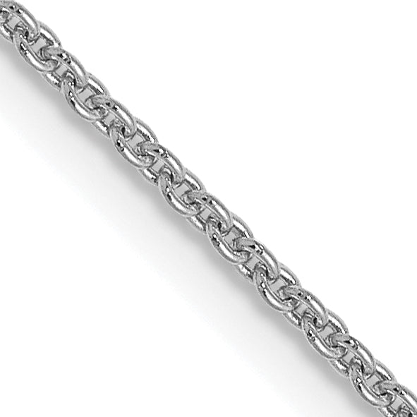 14K White Gold 1.1mm Round Cable Chain