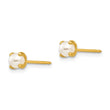 24k Gold Plated 4mm Cultured Pearl Earrings for Women
