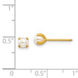 24k Gold Plated 4mm Cultured Pearl Earrings for Women