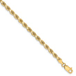 10K 3.25mm Diamond-Cut Rope Chain
