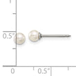 Inverness Titanium 4mm Glass Pearl Post Earrings