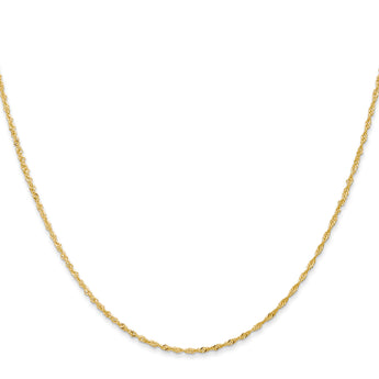 14K 1mm Singapore with Spring Ring Clasp Chain