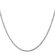 14K White Gold 2mm Diamond-Cut Rope Chain