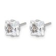 Inverness Stainless Steel 6mm Square CZ Post Earrings - Birthstone Company