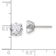 Inverness Stainless Steel 6mm Square CZ Post Earrings - Birthstone Company