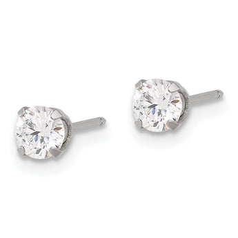 Inverness Stainless Steel 4mm CZ Post Earrings