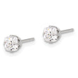 Inverness Stainless Steel 4mm Square CZ Post Earrings