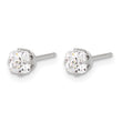 Inverness Stainless Steel 4mm Square CZ Post Earrings - Birthstone Company
