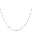 14K Rose Gold 16 inch Carded .6mm Cable Rope with Spring Ring Clasp Chain