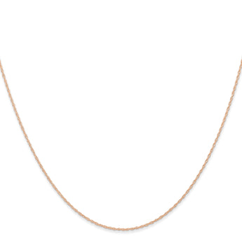 14K Rose Gold 16 inch Carded .6mm Cable Rope with Spring Ring Clasp Chain