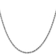 14K White Gold 2.5mm Diamond-Cut Rope Chain