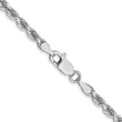 14K White Gold 3mm Diamond- cut Rope Chain