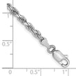 14K White Gold 3mm Diamond- cut Rope Chain
