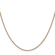 14K Rose Gold .8mm Box with Lobster Clasp Chain
