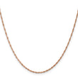 14K Rose Gold 1mm Singapore with Lobster Clasp Chain