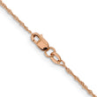 14K Rose Gold 1mm Singapore with Lobster Clasp Chain