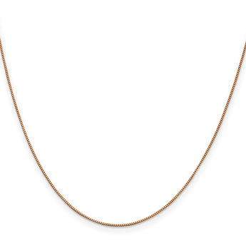14K Rose Gold .7mm Box with Lobster Clasp Chain
