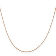 14K Rose Gold .5mm Baby Box with Lobster Clasp Chain