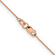 14K Rose Gold .5mm Baby Box with Lobster Clasp Chain