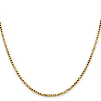 14K 2.4mm Semi-Solid D/C Round Box Chain