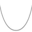 14K White Gold 2.4mm Semi-Solid D/C Round Box Chain