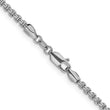 14K White Gold 2.4mm Semi-Solid D/C Round Box Chain