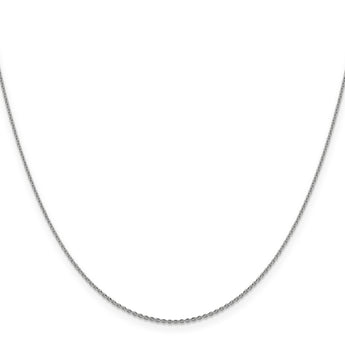 14K White Gold 1.15mm D/C Oval Link Chain