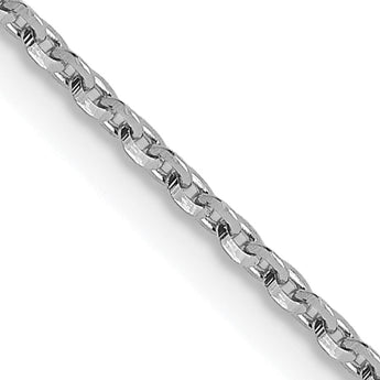 14K White Gold 1.15mm D/C Oval Link Chain