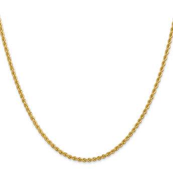 14K 2.25mm Solid Regular Rope Chain