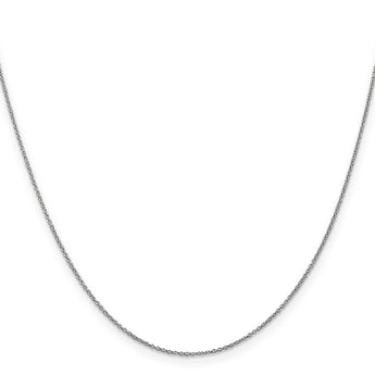 14K White Gold .9mm Round Cable Chain