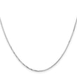 14K White Gold 1.10mm Concave Box Chain