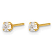 Inverness 14K Polished 3mm CZ Short Post Earrings - Birthstone Company