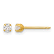 Inverness 14K Polished 3mm CZ Short Post Earrings - Birthstone Company