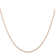 14K Rose Gold 16 inch Carded .7mm Cable Rope with Spring Ring Clasp Chain