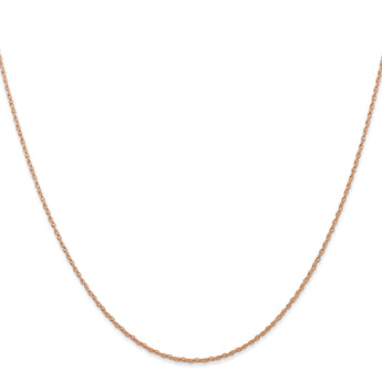 14K Rose Gold 16 inch Carded .7mm Cable Rope with Spring Ring Clasp Chain