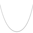 14K White Gold Polished Cable Chain Necklace with Rhodium Finish - 14