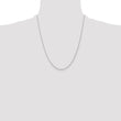 14K White Gold Polished Cable Chain Necklace with Rhodium Finish - 14