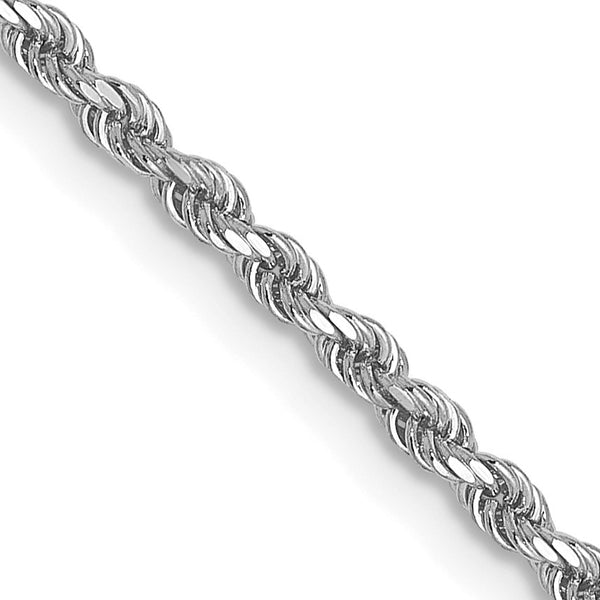 10K White Gold 1.75mm Diamond-Cut Rope Chain - Birthstone Company