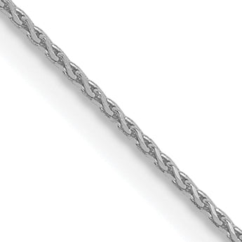 10K White Gold .65mm D/C Wheat Chain