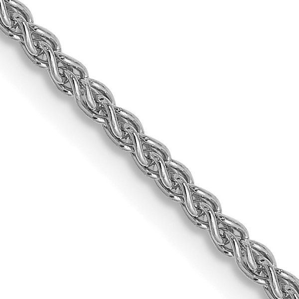 10K White Gold 1.5mm  D/C Wheat Chain - Birthstone Company