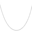 14K White Gold 16 inch Carded .5mm Curb with Spring Ring Clasp Chain