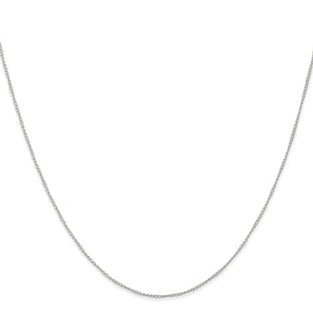 14K White Gold 16 inch Carded .5mm Curb with Spring Ring Clasp Chain