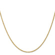 14K 1.6mm Solid Regular Rope Chain